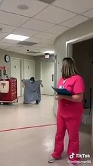 Prank with a female doctor in hospital