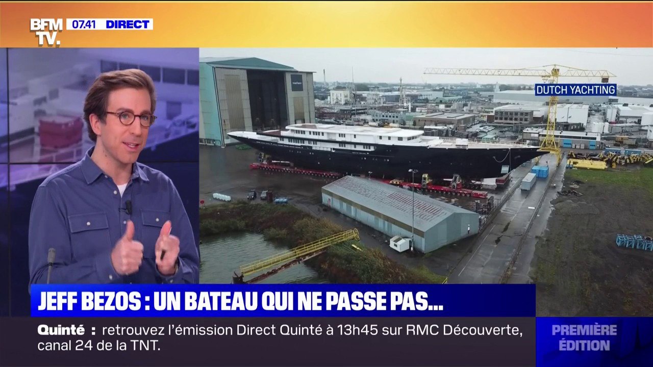 La polémique autour du luxueux navire de Jeff Bezos, bloqué dans son chantier naval près de Rotterdam
