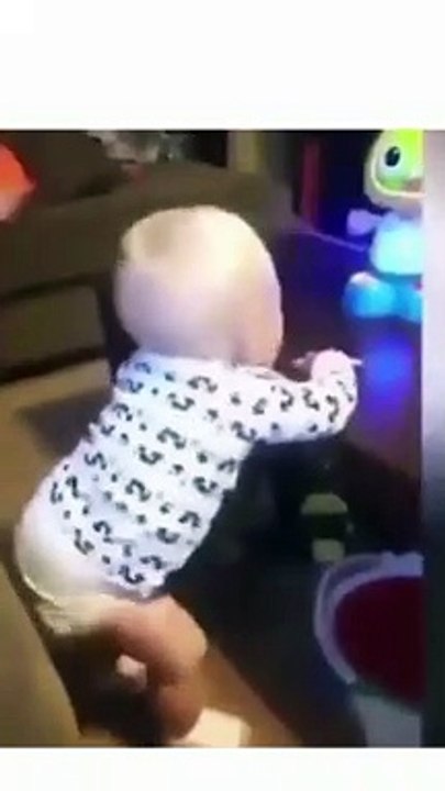 Cute funny Baby in a mood to dance
