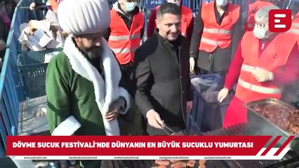 Dövme Sucuk Festivali’nde dünyanın en büyük sucuklu yumurtası