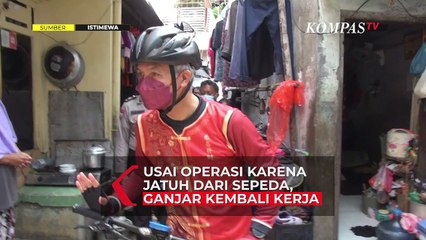 Penampakan Ganjar Pranowo Langsung Bekerja usai Operasi, Tangan Masih Diperban