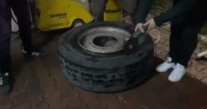 TIR'IN YEDEK LASTİĞİNDEN 17 KİLO UYUŞTURUCU ÇIKTI