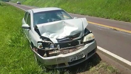 Colisão traseira é registrada na rodovia PR-180, em Cascavel