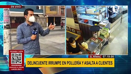 Rímac: Delincuente irrumpe en pollería y asalta a clientes