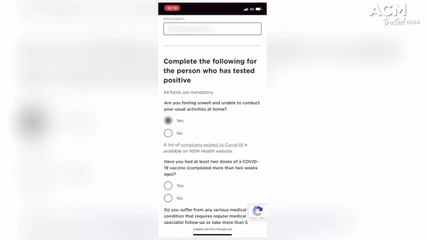 How to record a positive RAT in the Service NSW app | January 12, 2022 | ACM