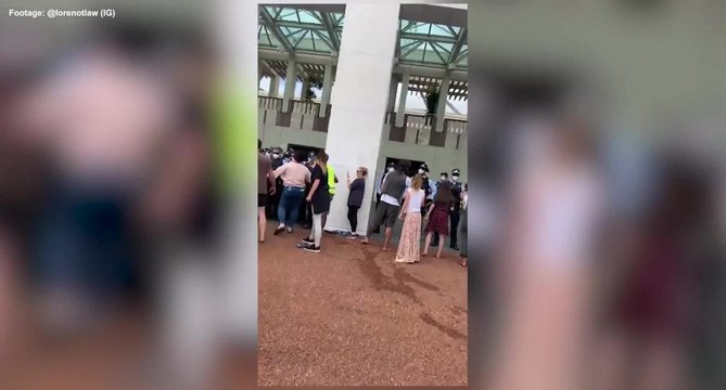 Protesters clash with police outside Parliament House in Canberra | January 13, 2022 | Canberra Times