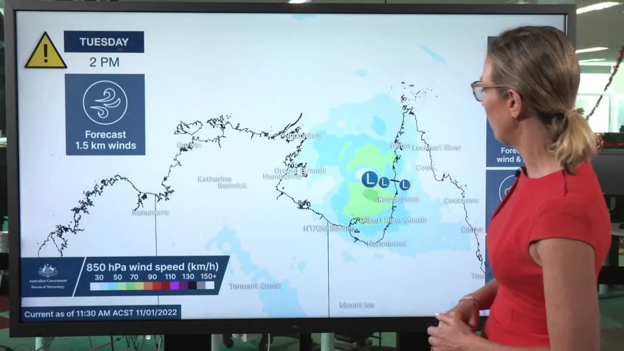 Ex-Tropical Cyclone Tiffany forecast to re-intensify and impact the Top End - Bureau of Meteorology Severe Weather Update | January 11, 2022 | ACM