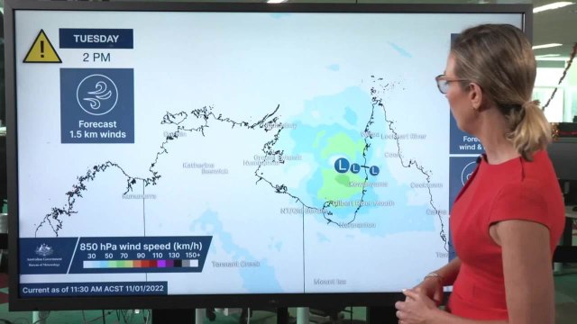Ex-Tropical Cyclone Tiffany forecast to re-intensify and impact the Top End - Bureau of Meteorology Severe Weather Update | January 11, 2022 | ACM