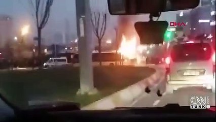 Yolcu dolu otobüs alevlere teslim oldu