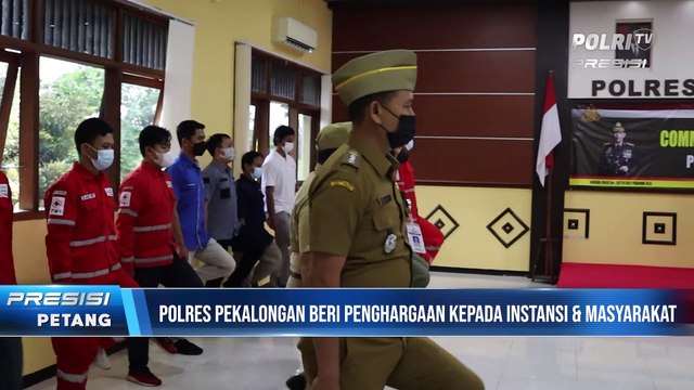 Polres Pekalongan Beri Penghargaan Kepada Instansi Dan Masyarakat Yang Telah Membantu Tugas Kepolisian
