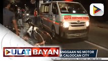Rider, sugatan sa banggaan ng motor at barangay mobile vehicle sa Caloocan City; Kotse at taxi, nadamay sa aksidente