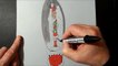 Drawing a Snow Globe - How to Draw a Snow Globe - 3D Trick Art with Vamos