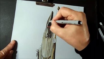 How to Draw 3D Grim Reaper - Trick Art on Paper - VamosART