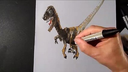 How I Drew a 3D Dreadful Raptor- Trick Art