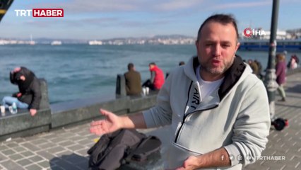 Eminönü'nde 'su samuru' görüldü