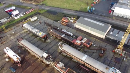 Vues aériennes du chantier naval de Seilles