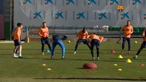 El Barça comienza a preparar el derbi de este domingo ante el RCD Espanyol