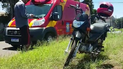 Bombeiros atendem pessoa ferida no Trevo da Ceasa, em Cascavel