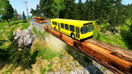 Car vs One Log Bridge