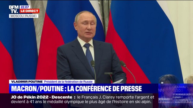 Vladimir Poutine déplore le manque de volonté de la part des autorités ukrainiennes de mettre en œuvre les accords de Minsk
