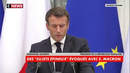 Emmanuel Macron : «Le président Poutine m'a assuré de sa disponibilité à s'engager dans cette logique»