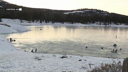 El hielo de un lago helado se convierte en trampa mortal en California