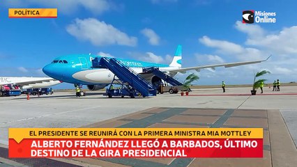 Alberto Fernández llegó a Barbados, último destino de la gira presidencial