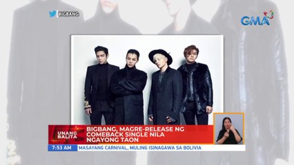 BIGBANG, magre-release ng comeback single nila ngayong taon | UB