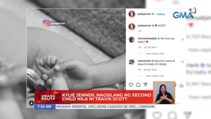 Kylie Jenner, nagsilang ng second child nila ni Travis Scott | UB