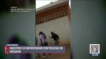 Otra vez, maestros de CNTE se enfrentan con policías estatales y guardias nacionales