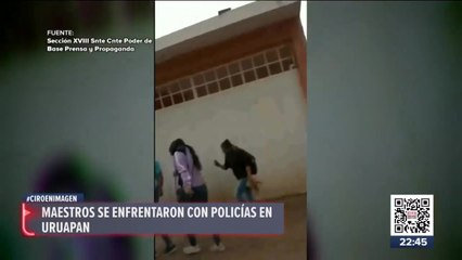 Otra vez, maestros de CNTE se enfrentan con policías estatales y guardias nacionales