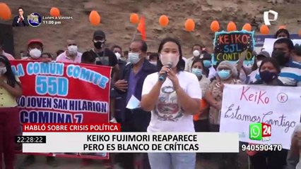 Keiko Fujimori se pronuncia por la crisis política, pero es blanco de críticas