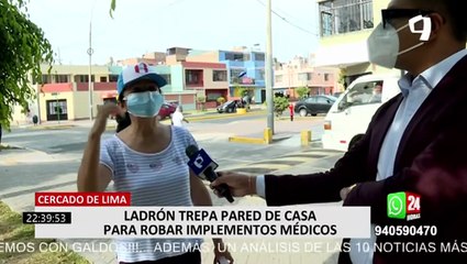 Cercado de Lima: capturan a ladrón que trepó pared de vivienda para robar implementos médicos
