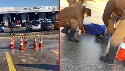 Araç muayene istasyonunda korkunç olay! Geri geri gelen servisin ezdiği kadın öldü