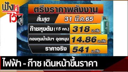ไฟฟ้า - ก๊าซ เดินหน้าขึ้นราคา | ฟังหูไว้หู (7 ก.พ. 65)