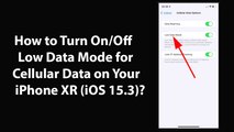 How to Turn On/Off Low Data Mode for Cellular Data on Your iPhone XR (iOS 15.3)?