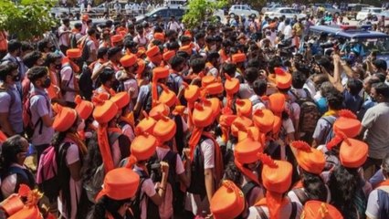 Mega hijab vs saffron faceoff on camera in Karnataka