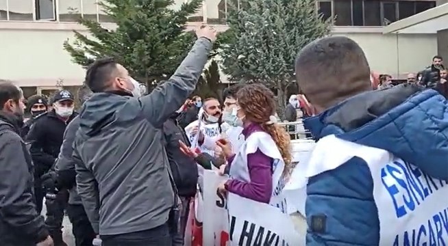Açıklama yapmak isteyen sağlık emekçileri gözaltına alındı!