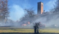 Malnate (VA) - Incendio boschivo sul Monte Merone: danneggiata capella santuario (08.02.22)