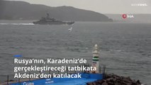 Rus savaş gemileri, askeri tatbikata katılmak için Çanakkale Boğazı’ndan Karadeniz’e geçiyor