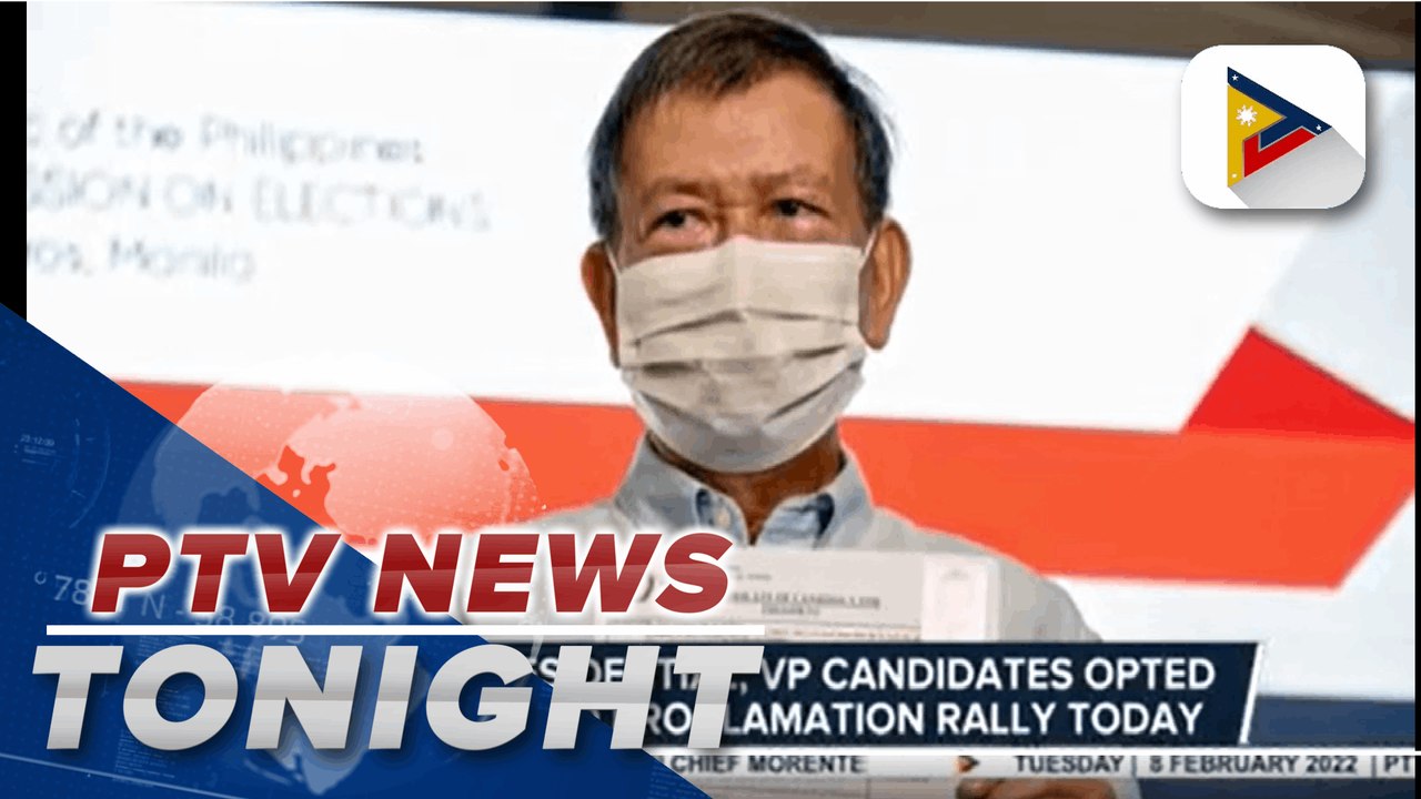Other presidential, VP candidates opted not to hold proclamation rally today; Montemayor-David tandem holds proclamation rally in Pasay