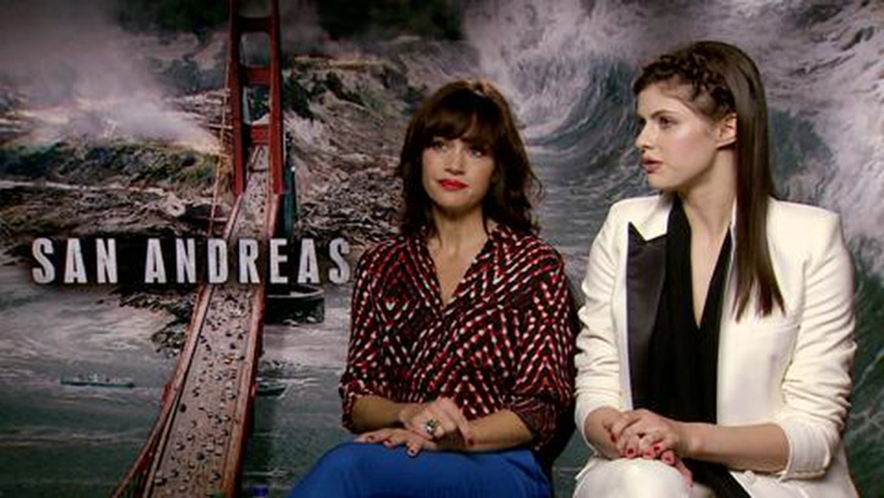 San Andreas Exclusive Interview With Carla Gugino, Alexandra Daddario & Brad Peyton