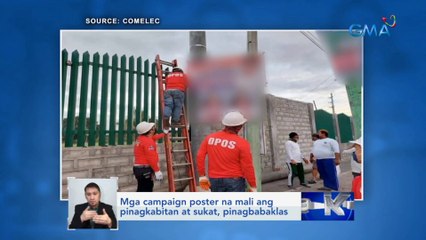 Mga campaign poster na mali ang pinagkabitan at sukat, pinagbabaklas | Saksi