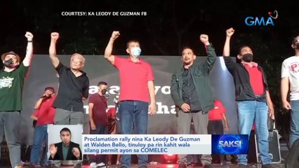 Proclamation rally nina Ka Leody De Guzman at Walden Bello, idinaos sa Bantayog ng mga Bayani | Saksi