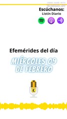 Efemérides de este miércoles 09 de febrero 2022