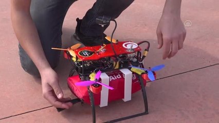 Öğrencilerin geliştirdiği drone acil durumlarda ilk yardım seti ulaştıracak