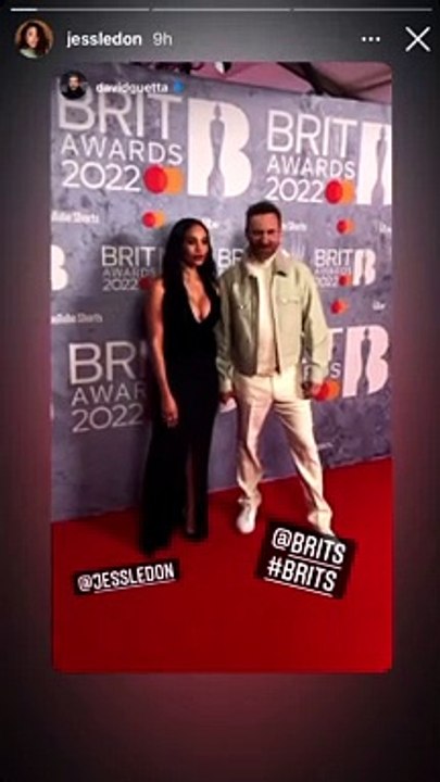 David Guetta et sa compagne Jessica Ledon ont assisté aux BRIT Awards 2022 à l'O2, à Londres.