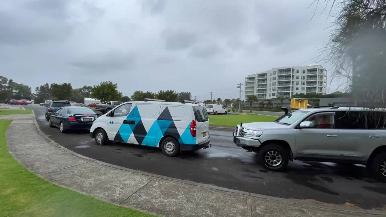 Watch this timelapse as people wait five hours to receive COVID-19 test