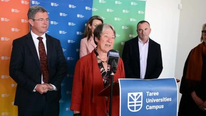 Dr Alison McIntosh and Graham Brown discuss Taree Universities Campus