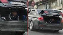 İstanbul'un göbeğinde akıllara durgunluk veren yolculuk! 8 yaşındaki çocuğu otomobilin bagajında taşıdılar